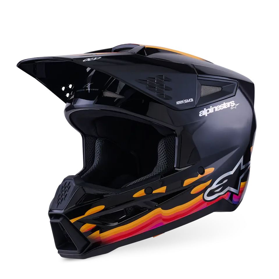 Alpinestars 2026 SM3 Force Motocross Helmet Black Glossy